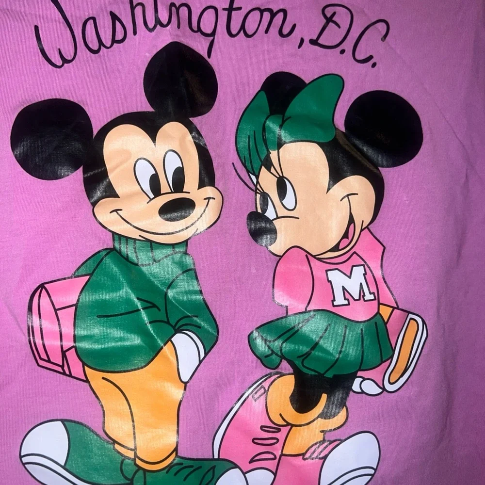 Minnie And Mickey D.C. Size L Cropped Top 95% Cotton - Picture 5 of 7